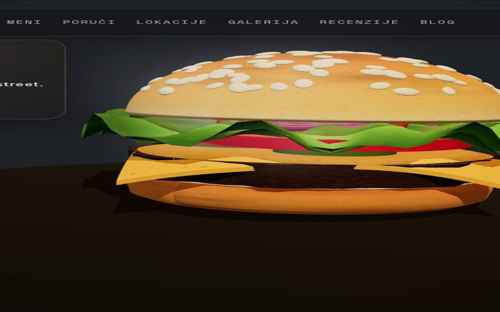 Realan Zalogaj 3D — proceduralni 3D burger sajt